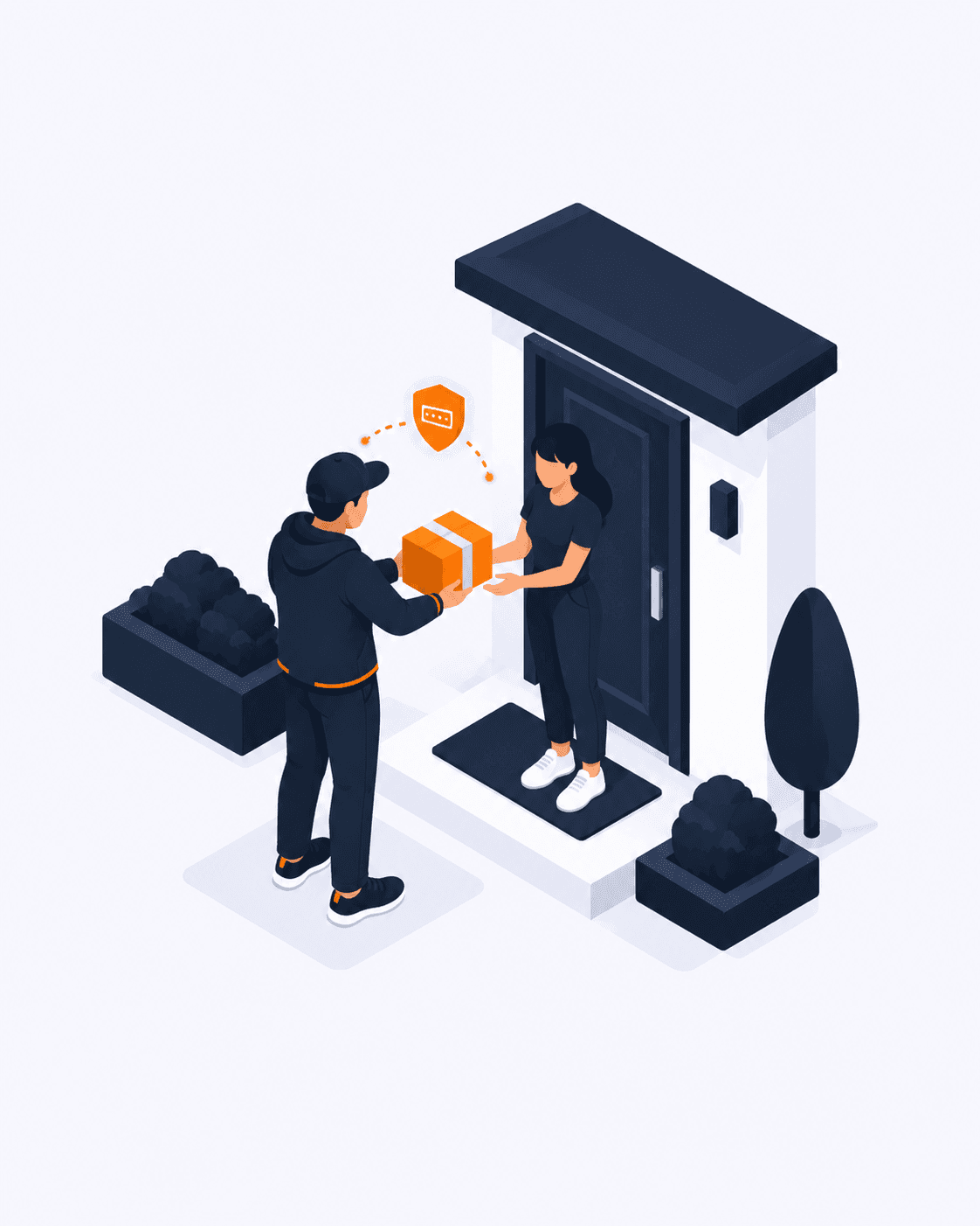 Destinatário a validar a entrega física com código PIN secreto